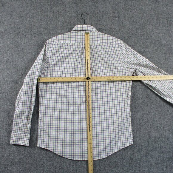 Ralph Lauren Shirt Mens L Blue Yellow Windowpane Plaid Button Down Stretch LRL - Picture 10 of 15